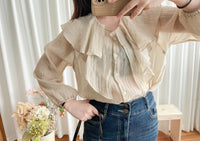 Ruffle Blouse 設計感Ruffle領口輕盈上衣/ BU9074