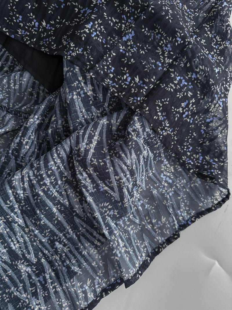 Midnight Starry 全橡筋深藍紋理飄逸花裙 Skirt/ SK8893 (pre-order 6月4日截單)