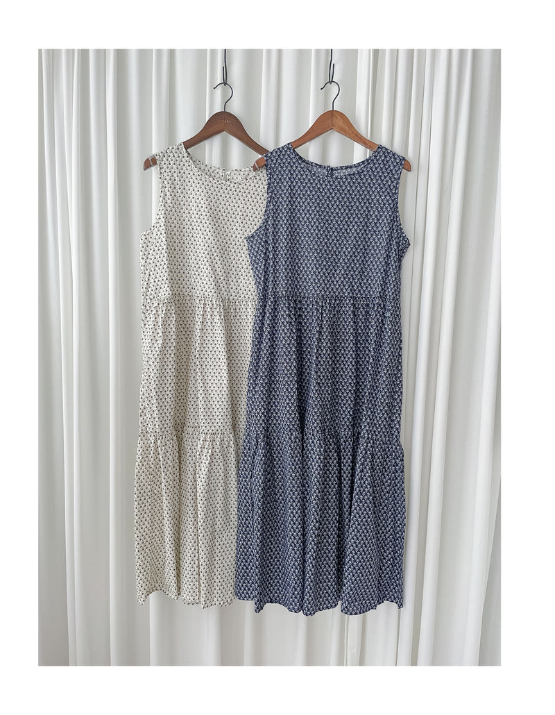 Rhombus Dress 菱格感印花層次連身裙/ DS9940