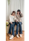 Ribbon Blouse 橡筋方領蝴蝶裝飾假修腰裙擺上衣/ BU9075 (Milktea sold out )