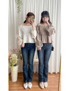Ribbon Blouse 橡筋方領蝴蝶裝飾假修腰裙擺上衣/ BU9075 (Milktea sold out )