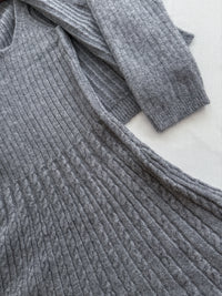 Cable Knitting Set 兩種麻花質感細節方領顯瘦套裝/ SE8093  (pre-order 11月24截單)