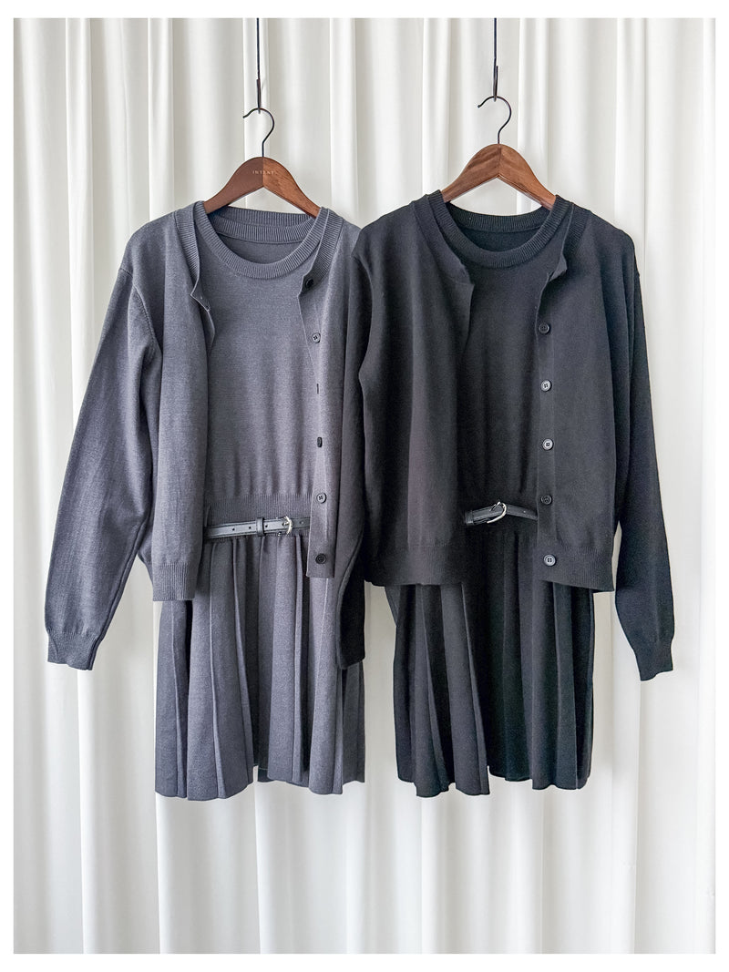 Sophie Set 活力優雅腰帶百褶套裝 （附送腰帶) / SE8095 （pre-order 11月24截單)