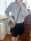 V Braid Knit Top 不起毛彈性線料扭麻花針織衫/ KT8176