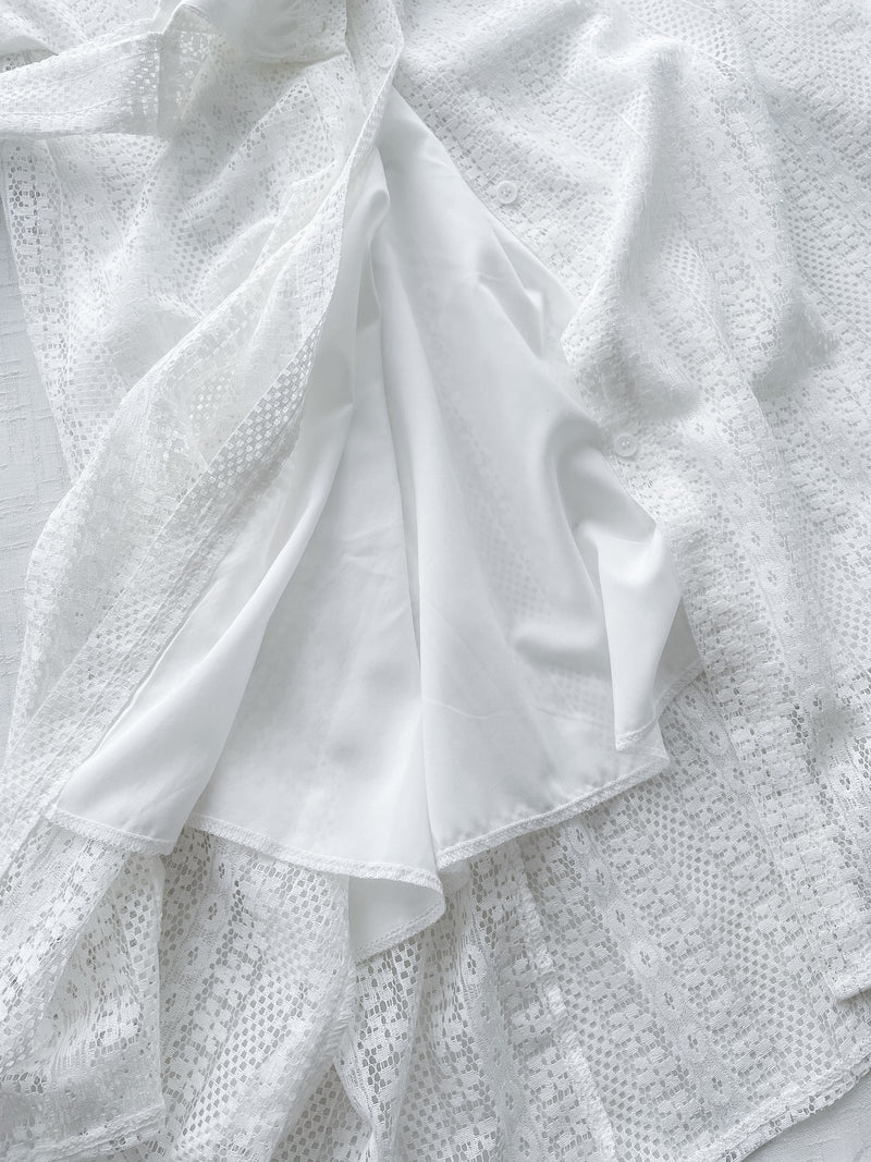 Vest Lace Dress 修身顯瘦蕾絲方領背心裙/ DS9946 (pre-order white)