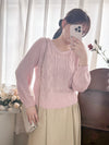 V Braid Knit Top 不起毛彈性線料扭麻花針織衫/ KT8176