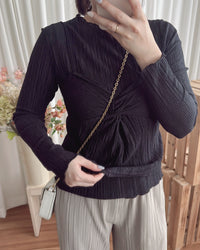 Twist Vest Dress 顯瘦扭紋胸口設計1SET兩件套裝/ SE8067