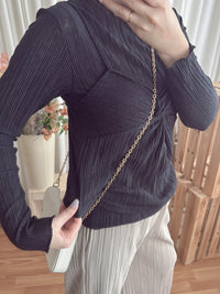 Twist Vest Dress 顯瘦扭紋胸口設計1SET兩件套裝/ SE8067