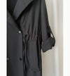 (方便啪鈕)  Trench 中長知性可褶中袖修腰風衣, Jacket/ JK8119