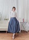 Round Edge Chiffon Blouse 圓角細領口雪紡上衣/ BU9088