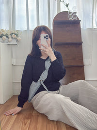 V Braid Knit Top 不起毛彈性線料扭麻花針織衫/ KT8176