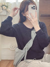 V Braid Knit Top 不起毛彈性線料扭麻花針織衫/ KT8176