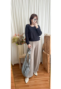 V Braid Knit Top 不起毛彈性線料扭麻花針織衫/ KT8176