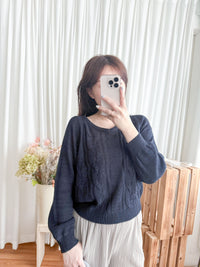 V Braid Knit Top 不起毛彈性線料扭麻花針織衫/ KT8176