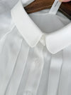 Round Edge Chiffon Blouse 圓角細領口雪紡上衣/ BU9088
