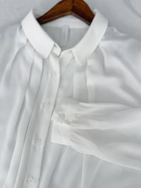 Round Edge Chiffon Blouse 圓角細領口雪紡上衣/ BU9088