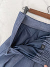 Cotton Denim Stripe Skirt 防皺棉質牛仔色暗條紋傘裙/SK8867