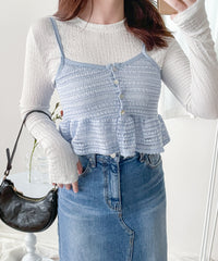 (一SET兩件) Knit Vest SET 彈性針織層次穿搭套裝/ TP9074
