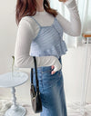 (一SET兩件) Knit Vest SET 彈性針織層次穿搭套裝/ TP9074