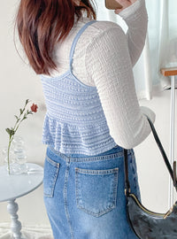 (一SET兩件) Knit Vest SET 彈性針織層次穿搭套裝/ TP9074