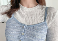 (一SET兩件) Knit Vest SET 彈性針織層次穿搭套裝/ TP9074