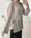 Long knit Top 左右開叉彈性薄線料顯瘦針織/ KT8177