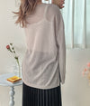 Long knit Top 左右開叉彈性薄線料顯瘦針織/ KT8177