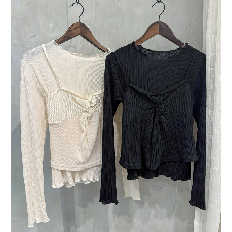 Twist Vest Dress 顯瘦扭紋胸口設計1SET兩件套裝/ SE8067