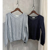 V Braid Knit Top 不起毛彈性線料扭麻花針織衫/ KT8176