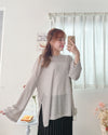 Long knit Top 左右開叉彈性薄線料顯瘦針織/ KT8177