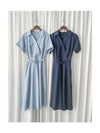 V Collar Casual Elegant Dress 疊領口口袋恤衫裙  / DS9956 (Navy sold out)