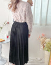 [ Limited return! Pink Only ] Line Floral Blouse/ 氣質精緻花布通花上衣/ BU9077