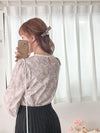 [ Limited return! Pink Only ] Line Floral Blouse/ 氣質精緻花布通花上衣/ BU9077