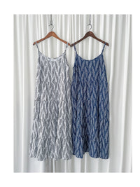 Olive Branches Dress 自然氣質橄欖枝圖案吊帶裙/ DS9944