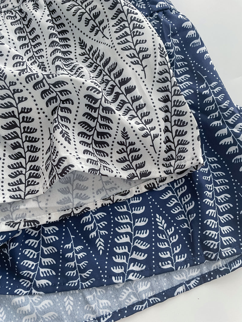 Olive Branches Dress 自然氣質橄欖枝圖案吊帶裙/ DS9944