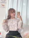 [ Limited return! Pink Only ] Line Floral Blouse/ 氣質精緻花布通花上衣/ BU9077