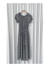 Shadow Floral Dress 黑白影子印花修腰連身裙/ DS9953
