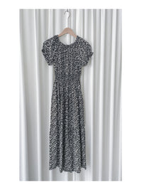 Shadow Floral Dress 黑白影子印花修腰連身裙/ DS9953
