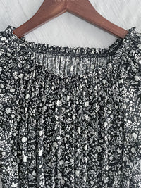 Shadow Floral Dress 黑白影子印花修腰連身裙/ DS9953