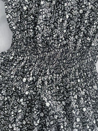 Shadow Floral Dress 黑白影子印花修腰連身裙/ DS9953
