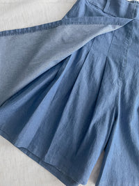 Asymmetrical Denim Shorts 仿裙子百搭牛仔短褲/ PT8462