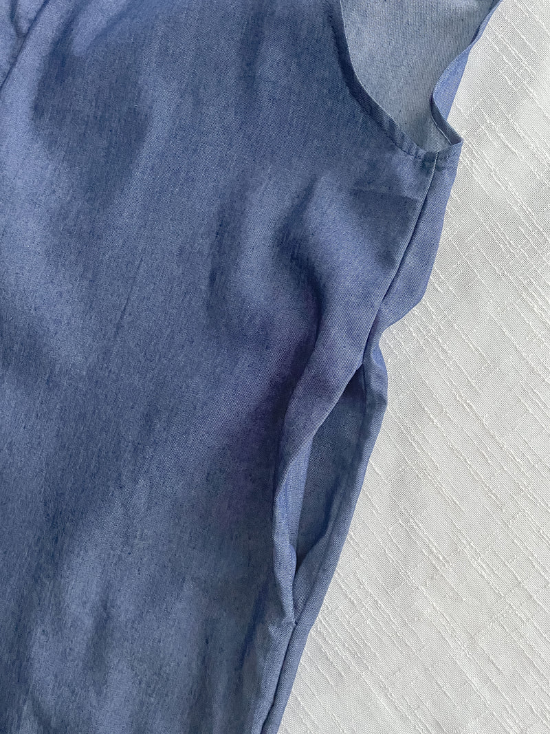 Denim Jumpsuit 肩帶可調顯瘦簡約牛仔色連身褲/ PT8463
