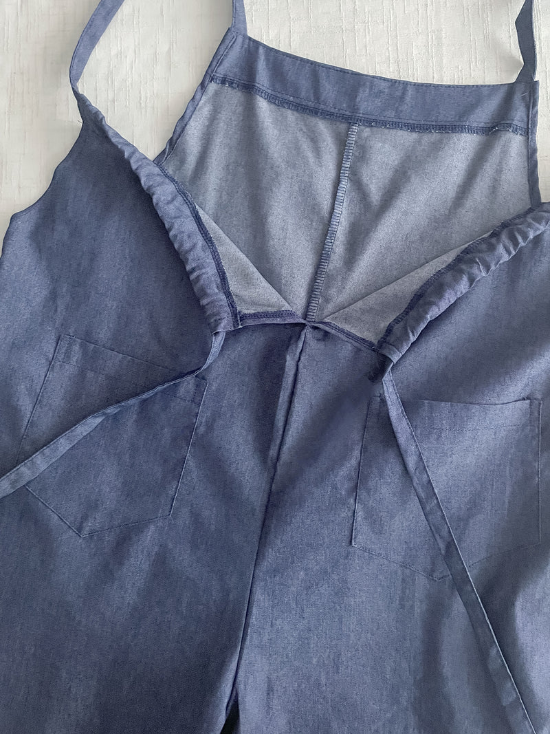 Denim Jumpsuit 肩帶可調顯瘦簡約牛仔色連身褲/ PT8463