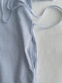 [限量現貨回歸]   French Blue Shirt Dress  法式藍白直條紋口袋連身裙/ DS9955