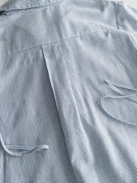 [限量現貨回歸]   French Blue Shirt Dress  法式藍白直條紋口袋連身裙/ DS9955