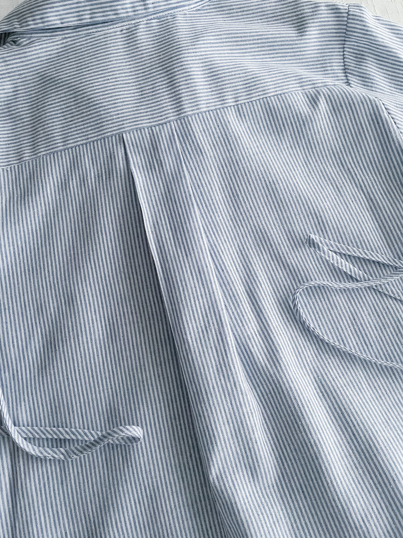 [限量現貨回歸]   French Blue Shirt Dress  法式藍白直條紋口袋連身裙/ DS9955