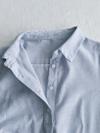 [限量現貨回歸]   French Blue Shirt Dress  法式藍白直條紋口袋連身裙/ DS9955