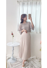Long knit Top 左右開叉彈性薄線料顯瘦針織/ KT8177