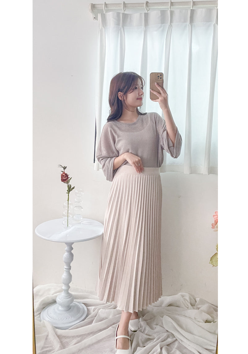 Long knit Top 左右開叉彈性薄線料顯瘦針織/ KT8177