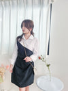 Navy Spliced Shirt Dress 深藍直條紋拼接恤衫裙/ DS9702